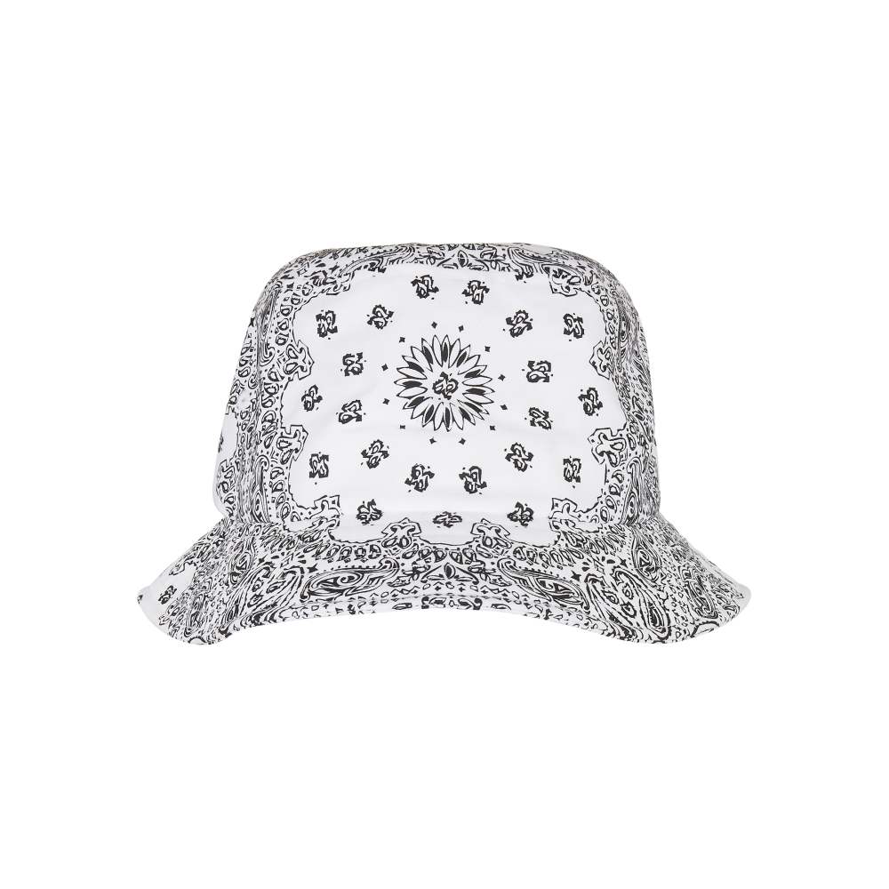 Urban Classics - Bandana Print Eimer Hut - Weiß/Schwarz